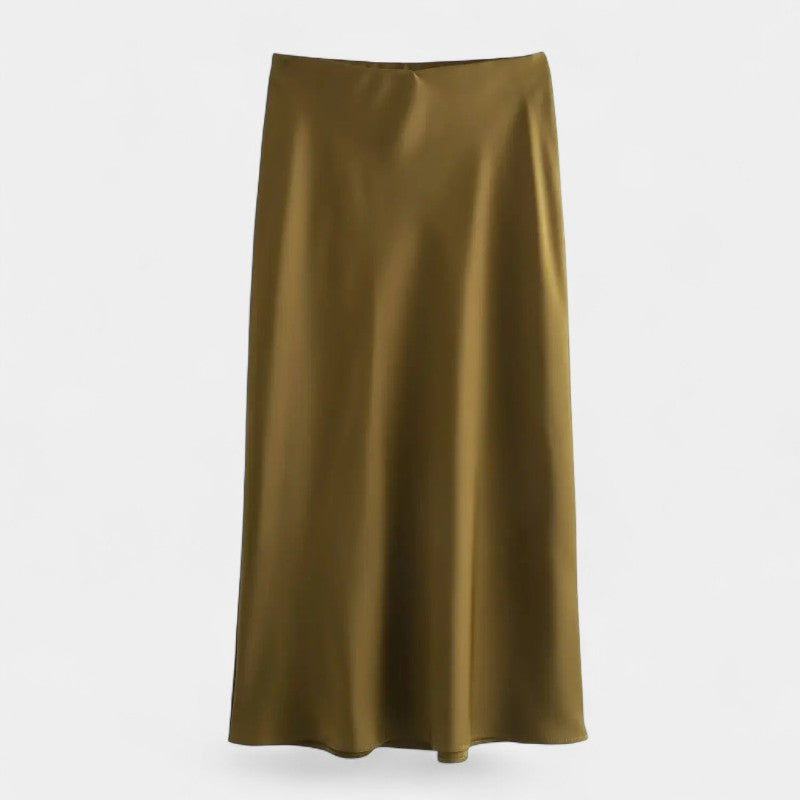 Gleame.-Rokken-Gleame Rok - Satijnen textuur, slanke pasvorm met trekkoord en retro elastische taille