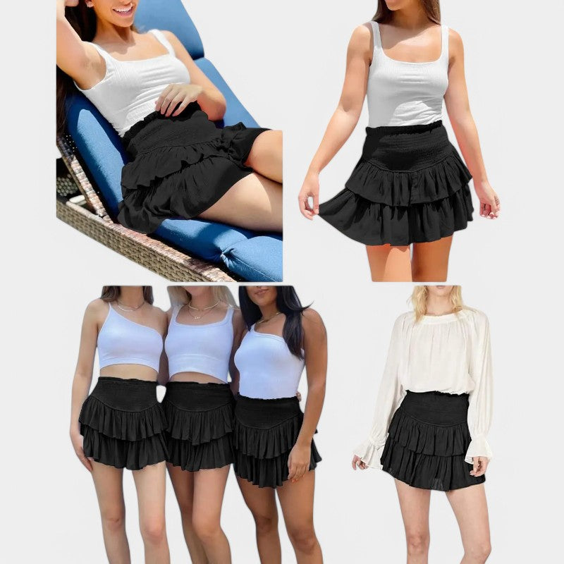 Gleame.-Rokken-Gleame Rok - Tijdloze hoge taille mini peplum rok