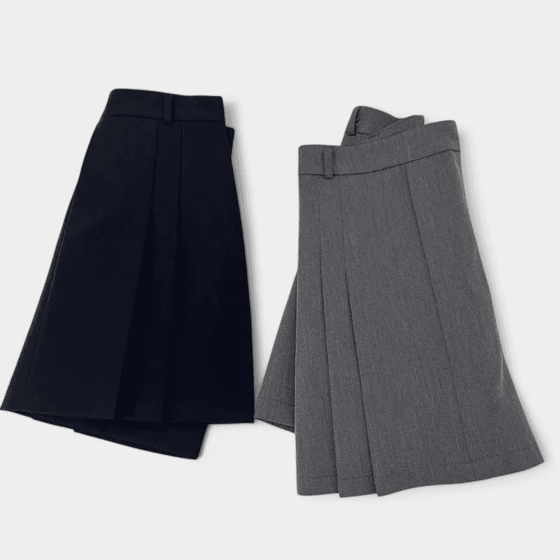 Gleame Rok - Vrouwelijke grijze of zwarte mini rok met hoge taille