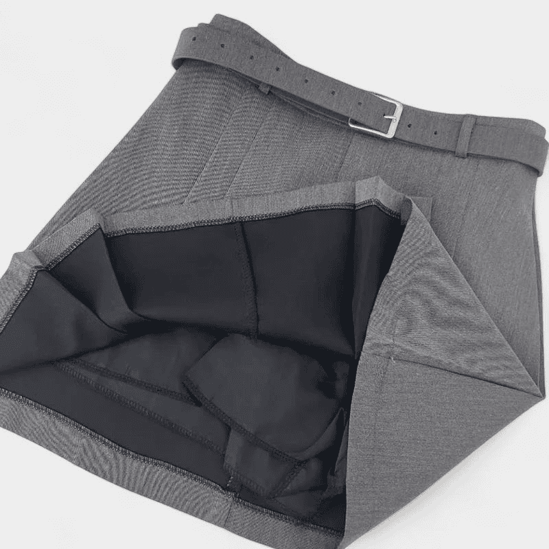 Gleame Rok - Vrouwelijke grijze of zwarte mini rok met hoge taille