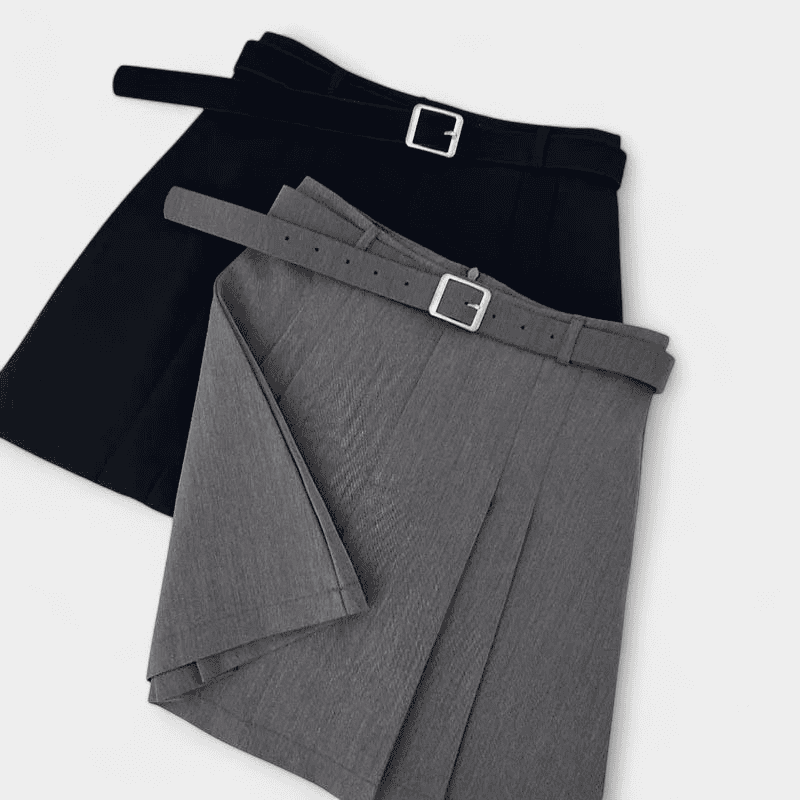 Gleame Skirt - Women's Gray or Black High-Waisted Mini Skirt
