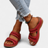 Gleame.-Sandal-Gleame Sandalen - Comfortabele instappers met retro stiksels en sleehak