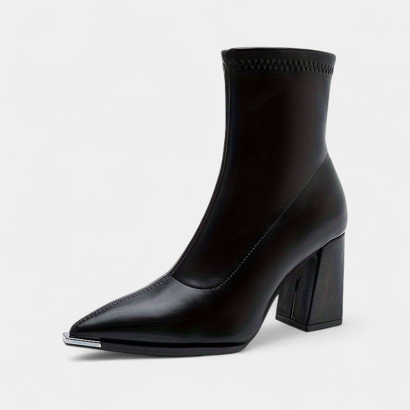 Gleame.-Schoenen-Gleame Dameslaarzen - Enkellaarzen met puntige neus en ritssluiting