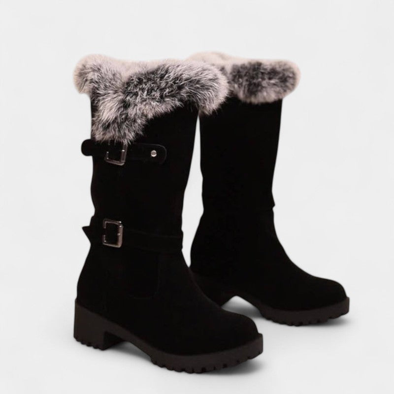 Gleame.-Schoenen-Gleame Dameslaarzen - Warme laarzen met imitatiebont en profielzool