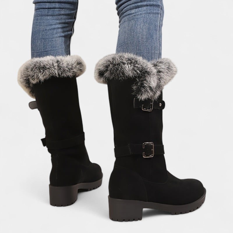 Gleame.-Schoenen-Gleame Dameslaarzen - Warme laarzen met imitatiebont en profielzool