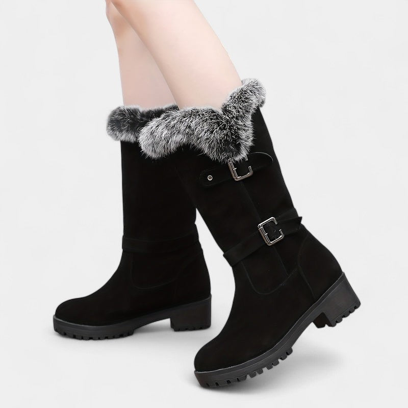 Gleame.-Schoenen-Gleame Dameslaarzen - Warme laarzen met imitatiebont en profielzool