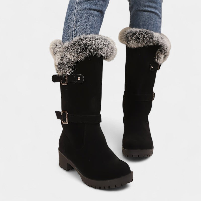 Gleame.-Schoenen-Gleame Dameslaarzen - Warme laarzen met imitatiebont en profielzool