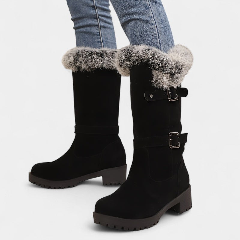 Gleame.-Schoenen-Gleame Dameslaarzen - Warme laarzen met imitatiebont en profielzool