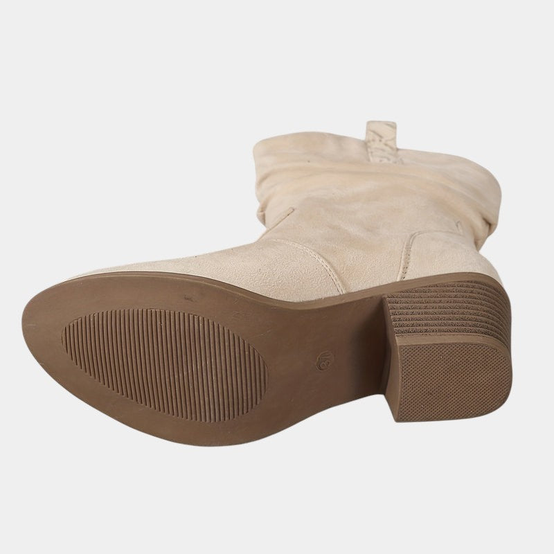 Gleame.-Schoenen-Gleame Dameslaarzen - Westernlaarzen met lage hak en lusdetails