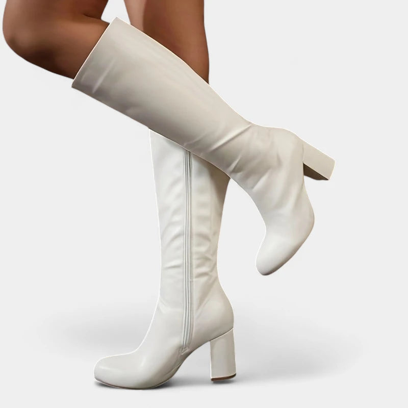 Gleame.-Schoenen-Gleame Damesschoenen - Casual laarzen met blokhak en ritssluiting aan de zijkant