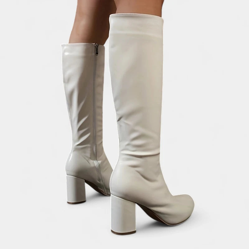 Gleame.-Schoenen-Gleame Damesschoenen - Casual laarzen met blokhak en ritssluiting aan de zijkant