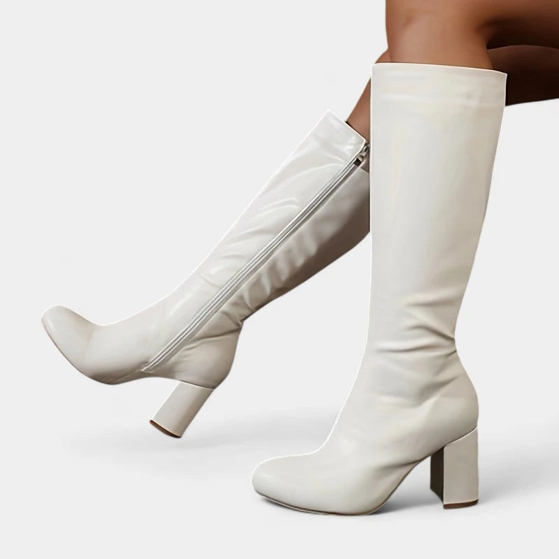 Gleame.-Schoenen-Gleame Damesschoenen - Casual laarzen met blokhak en ritssluiting aan de zijkant