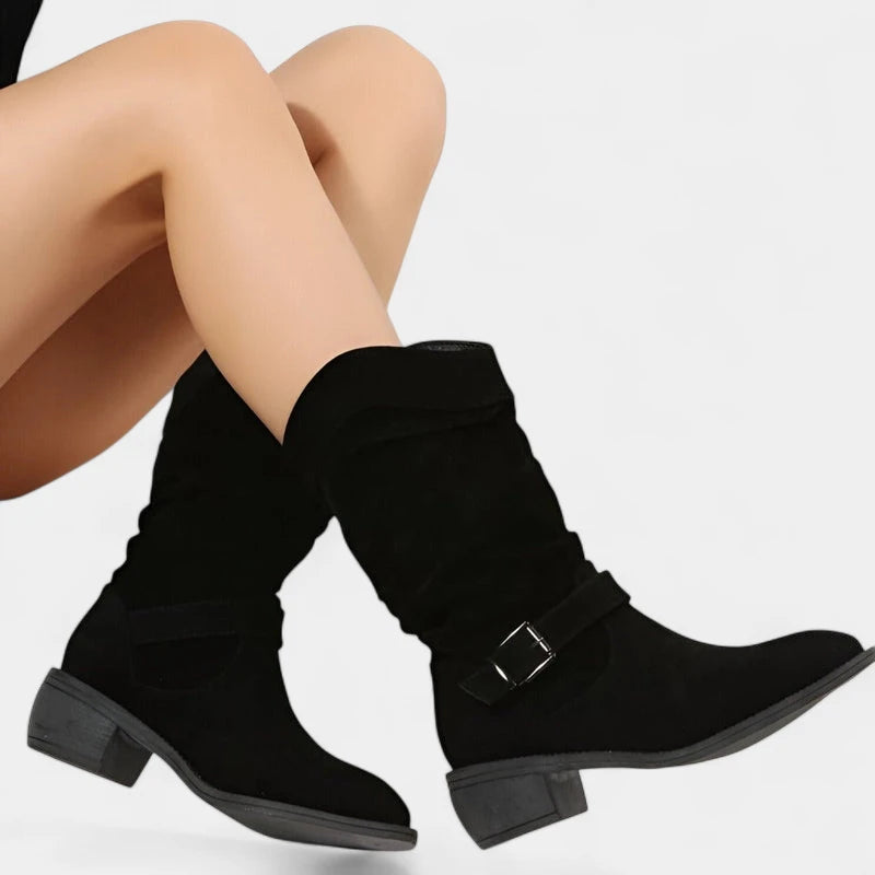 Gleame.-Schoenen-Gleame Laarzen – Casual dameslaarzen met zachte binnenzool en gespsluiting