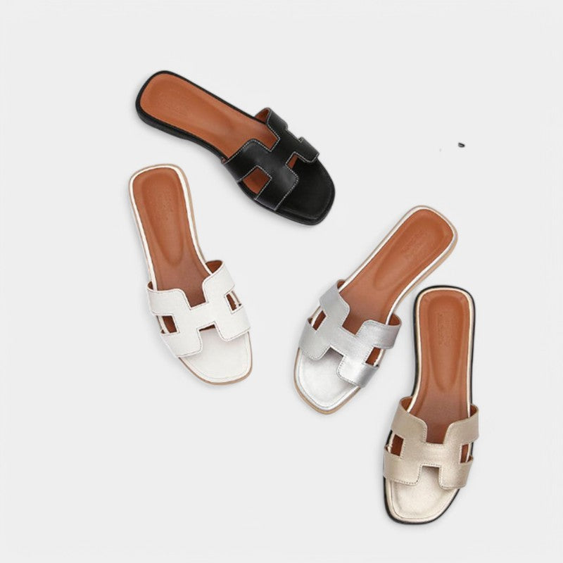 Gleame.-Schoenen-Gleame Platte Sandalen - Draag ze met elegantie en stijl