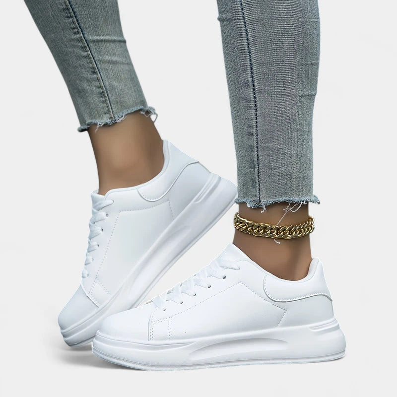 Gleame.-Schoenen-Gleame Sneakers – Casual damessneakers van kunstleer met comfortabel voetbed