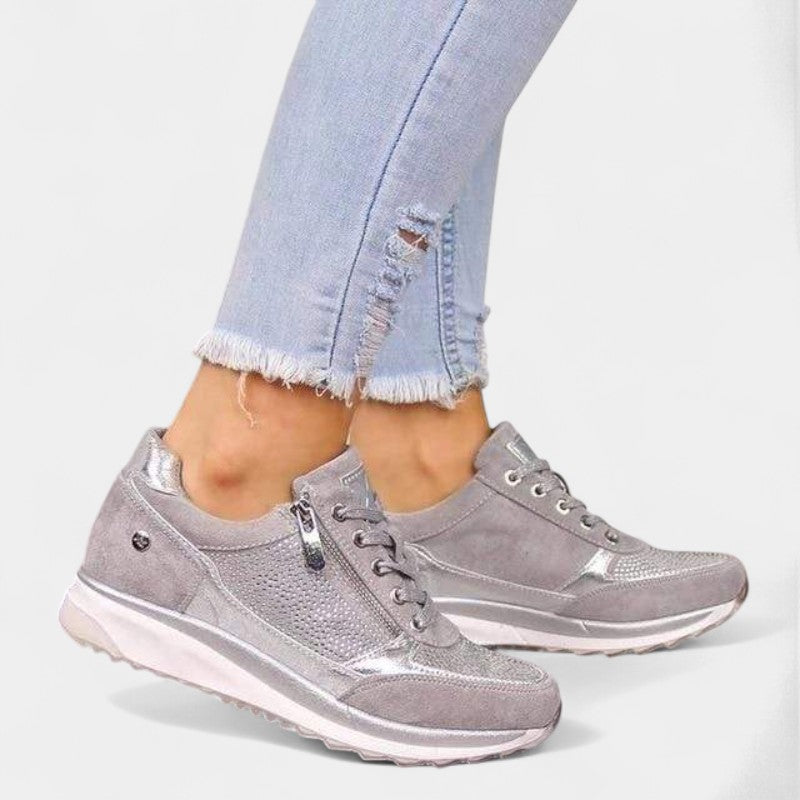 Gleame.-Schoenen-Gleame Sneakers - Casual veterschoenen met rits voor dames