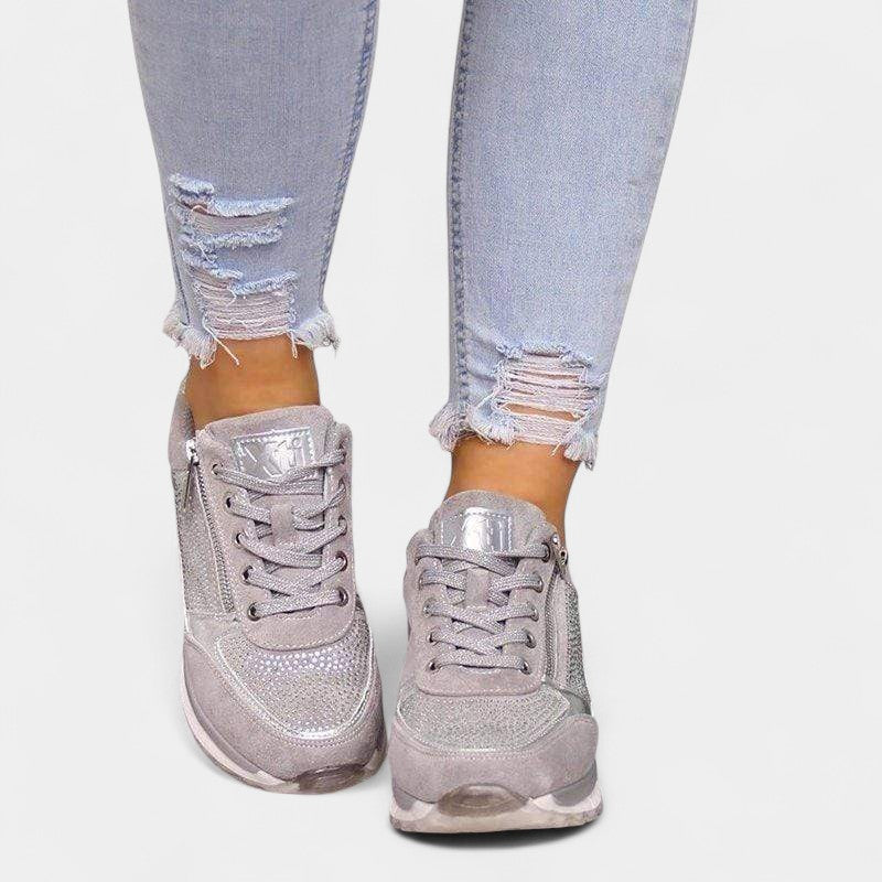 Gleame.-Schoenen-Gleame Sneakers - Casual veterschoenen met rits voor dames