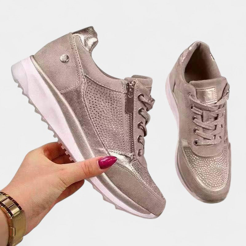 Gleame.-Schoenen-Gleame Sneakers - Casual veterschoenen met rits voor dames