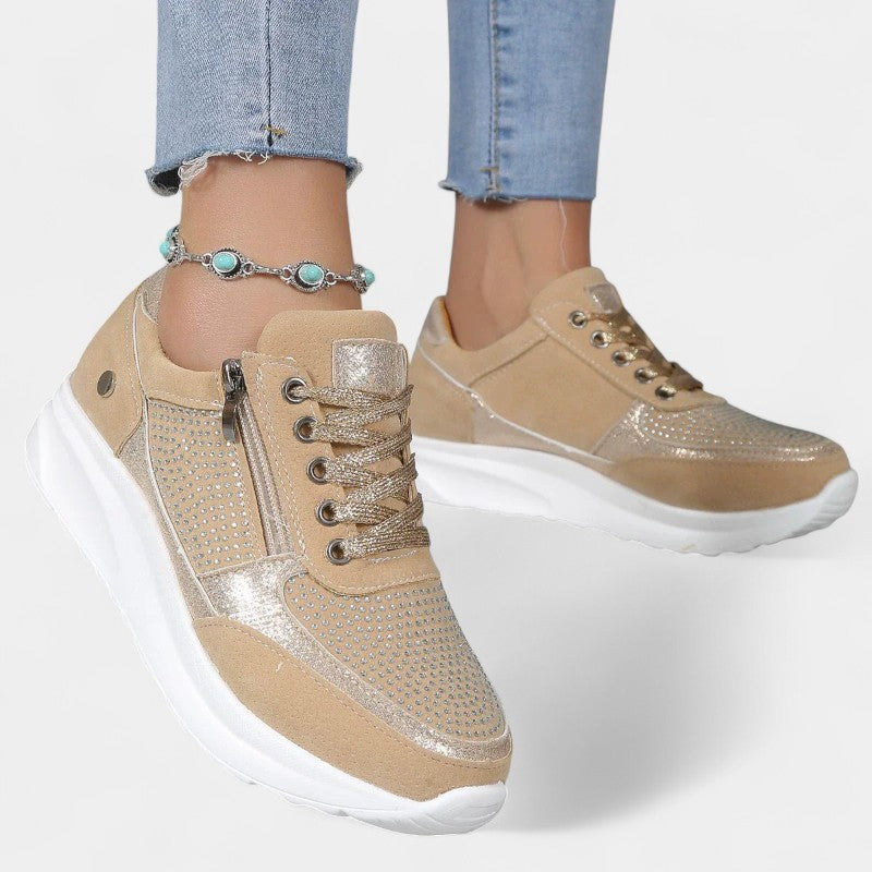 Gleame.-Schoenen-Gleame Sneakers - Casual veterschoenen met rits voor dames