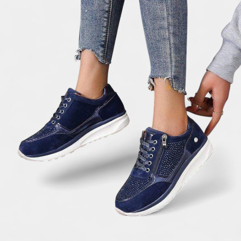 Gleame.-Schoenen-Gleame Sneakers - Casual veterschoenen met rits voor dames