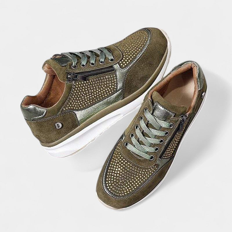 Gleame.-Schoenen-Gleame Sneakers - Casual veterschoenen met rits voor dames