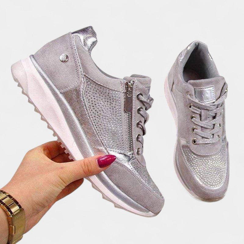 Gleame.-Schoenen-Gleame Sneakers - Casual veterschoenen met rits voor dames