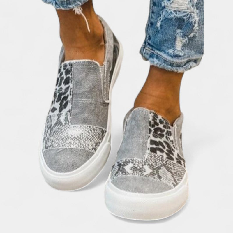 Gleame.-Schoenen-Gleame Sneakers - Vrouwelijke casual platte sneakers in denim