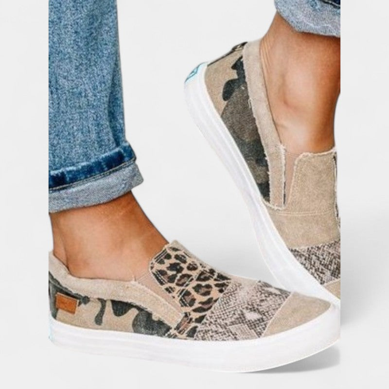 Gleame.-Schoenen-Gleame Sneakers - Vrouwelijke casual platte sneakers in denim