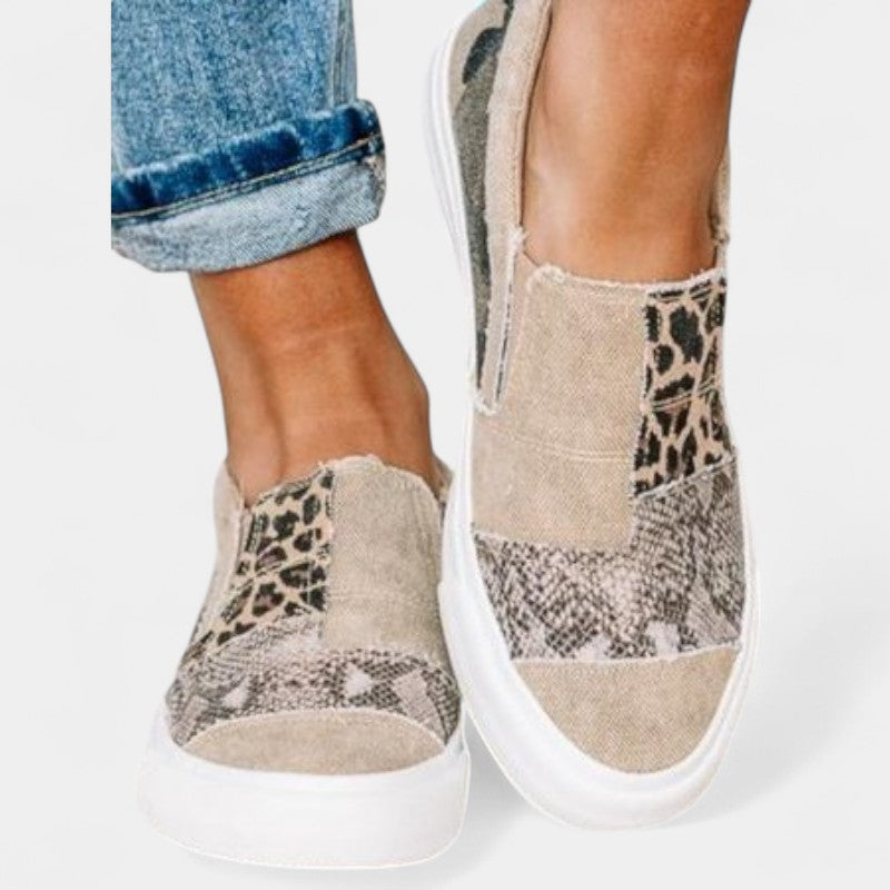 Gleame.-Schoenen-Gleame Sneakers - Vrouwelijke casual platte sneakers in denim