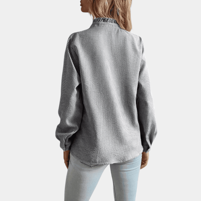 Gleame.-Shirts & Tops-Gleame Blouse - Elegante dames blouse met lange mouwen en ruches
