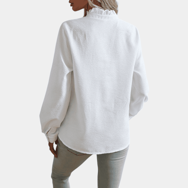 Gleame.-Shirts & Tops-Gleame Blouse - Elegante dames blouse met lange mouwen en ruches
