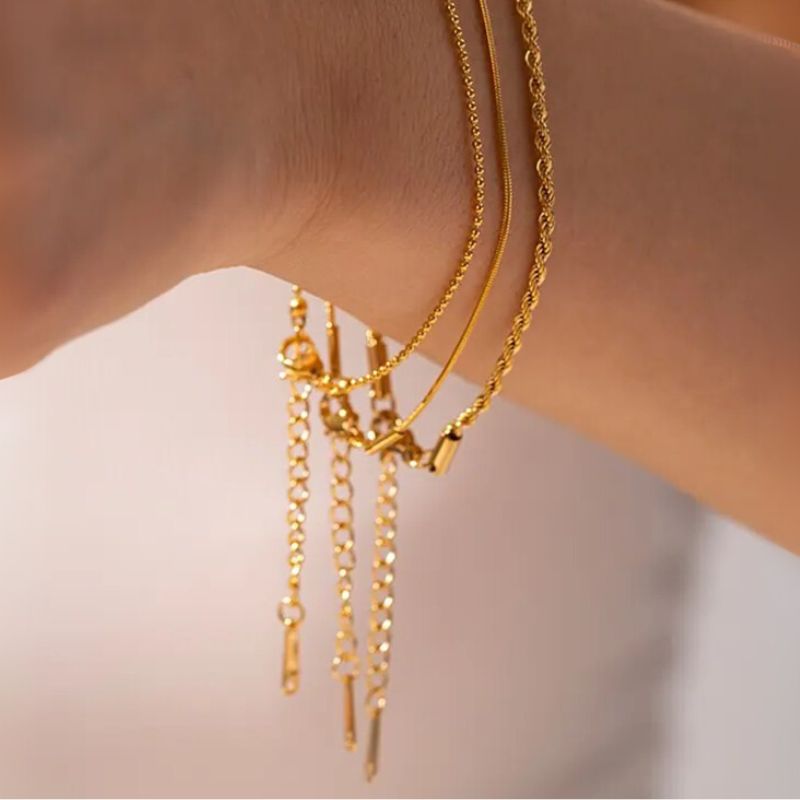 Gleame.-Sieraden-Gleame Armbandenset - Set van 3 18K goud vergulde armbanden