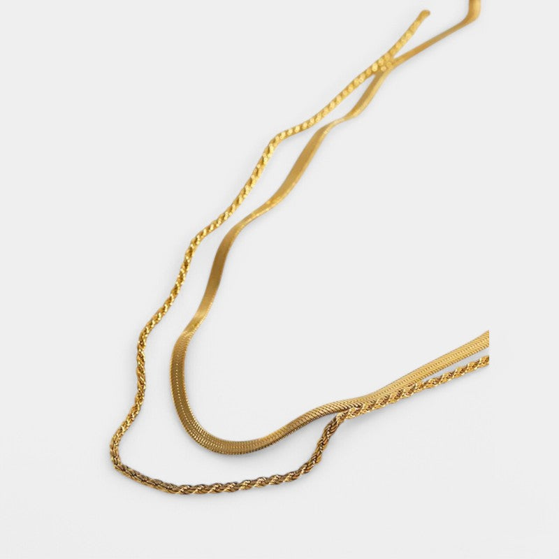 Gleame.-Sieraden-Gleame Ketting - Dubbele gelaagde ketting in goud