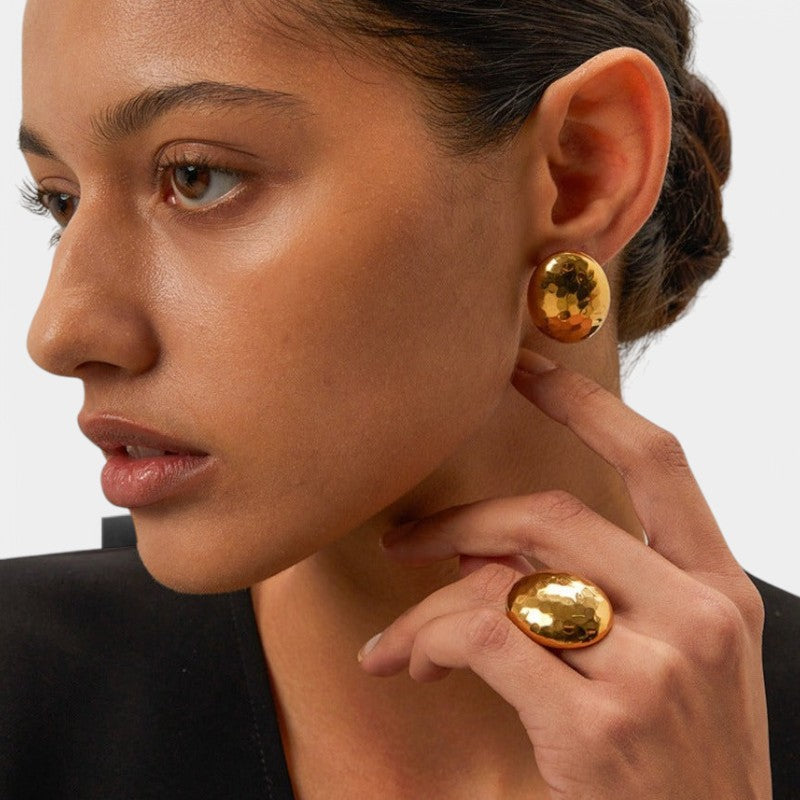 Gleame.-Sieraden-Gleame Ring - 18K gouden geplateerde RVS ovale sieradenring