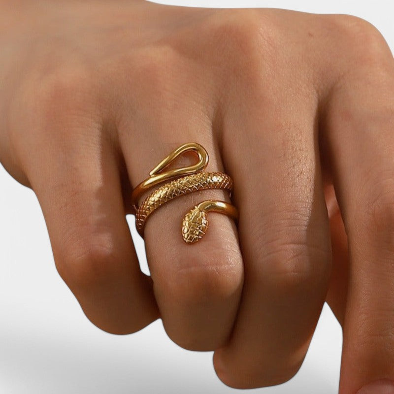Gleame.-Sieraden-Gleame Ring - 18K gouden geplateerde RVS slangontwerp ring