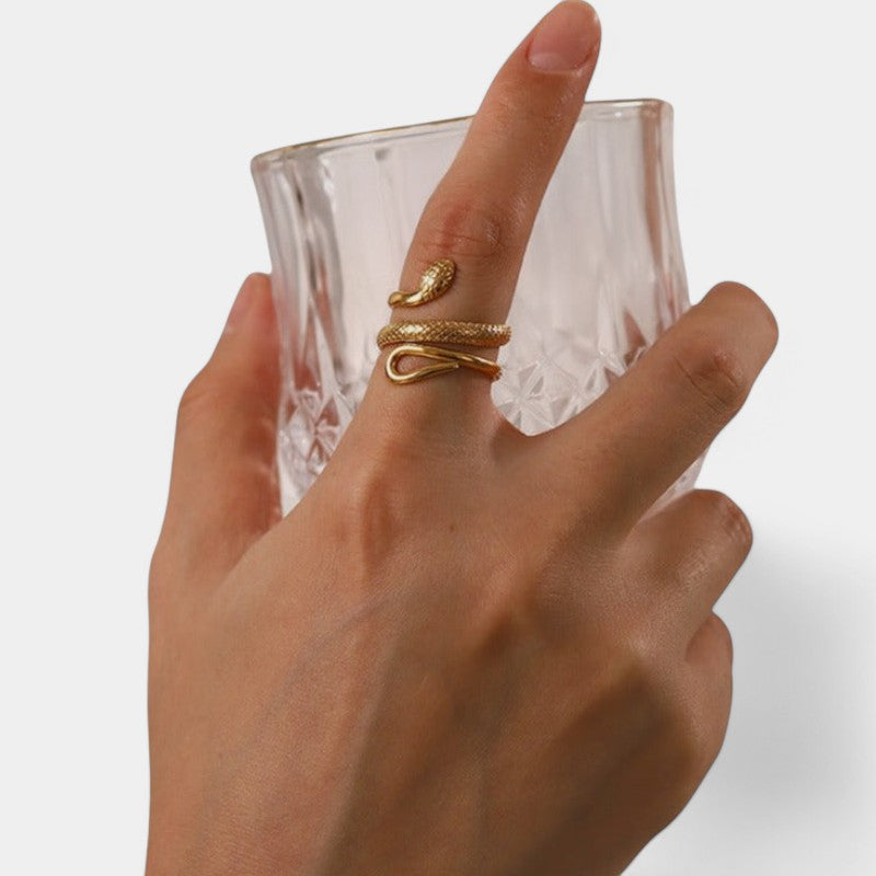 Gleame.-Sieraden-Gleame Ring - 18K gouden geplateerde RVS slangontwerp ring