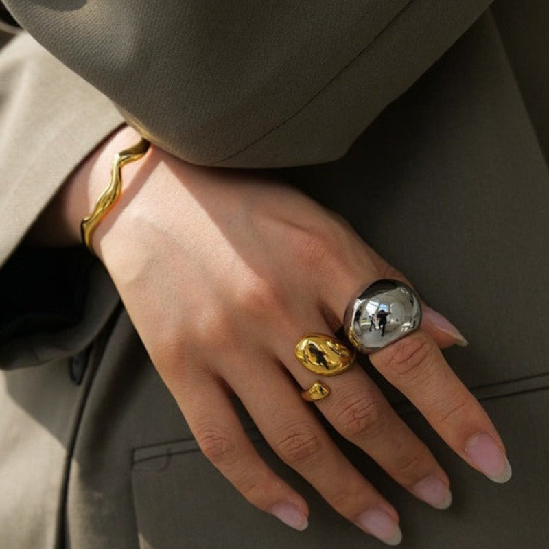 Gleame.-Sieraden-Gleame Ring - 18K gouden roestvrijstalen gesloten ring