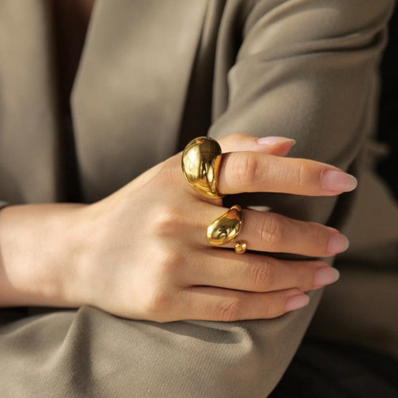 Gleame.-Sieraden-Gleame Ring - 18K gouden roestvrijstalen gesloten ring