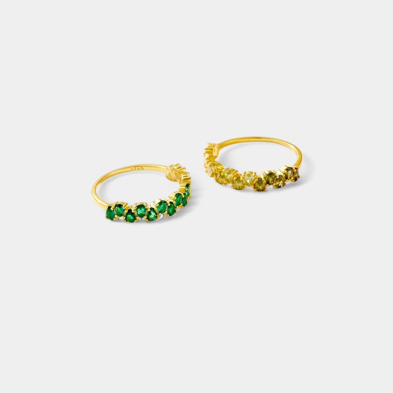 Gleame.-Sieraden-Gleame Ring - 925 Sterling zilveren ring met groene CZ zircon