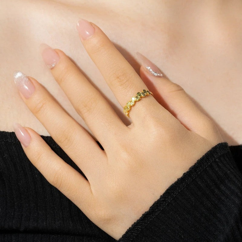 Gleame.-Sieraden-Gleame Ring - 925 Sterling zilveren ring met groene CZ zircon