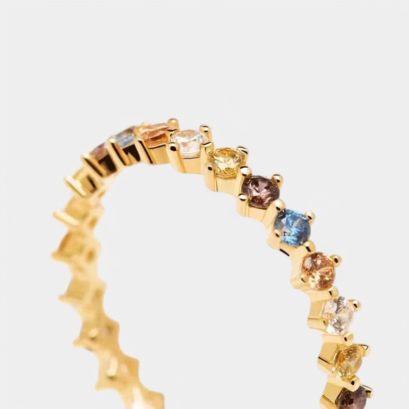 Gleame.-Sieraden-Gleame Ring - 925 sterling zilveren ring met gekleurde steentjes