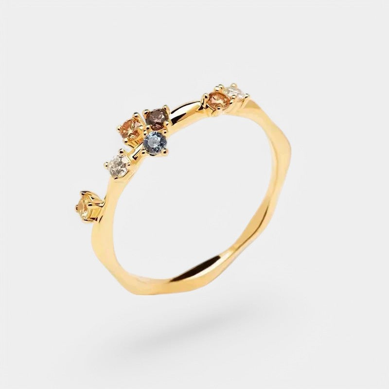 Gleame.-Sieraden-Gleame Ring - 925 sterling zilveren ring met gekleurde steentjes