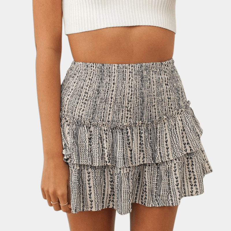 Gleame.-Skirts-Gleame Rok - Kort dames rokje met boho print