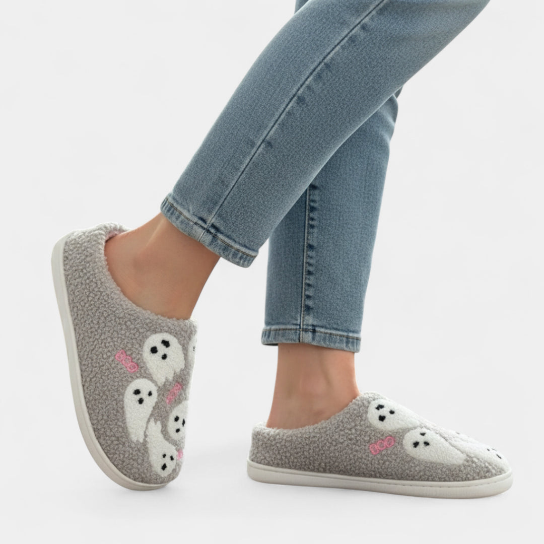 Gleame.-Sloffen-Gleame Damespantoffels - Comfortabele pantoffels met spookjesdessin