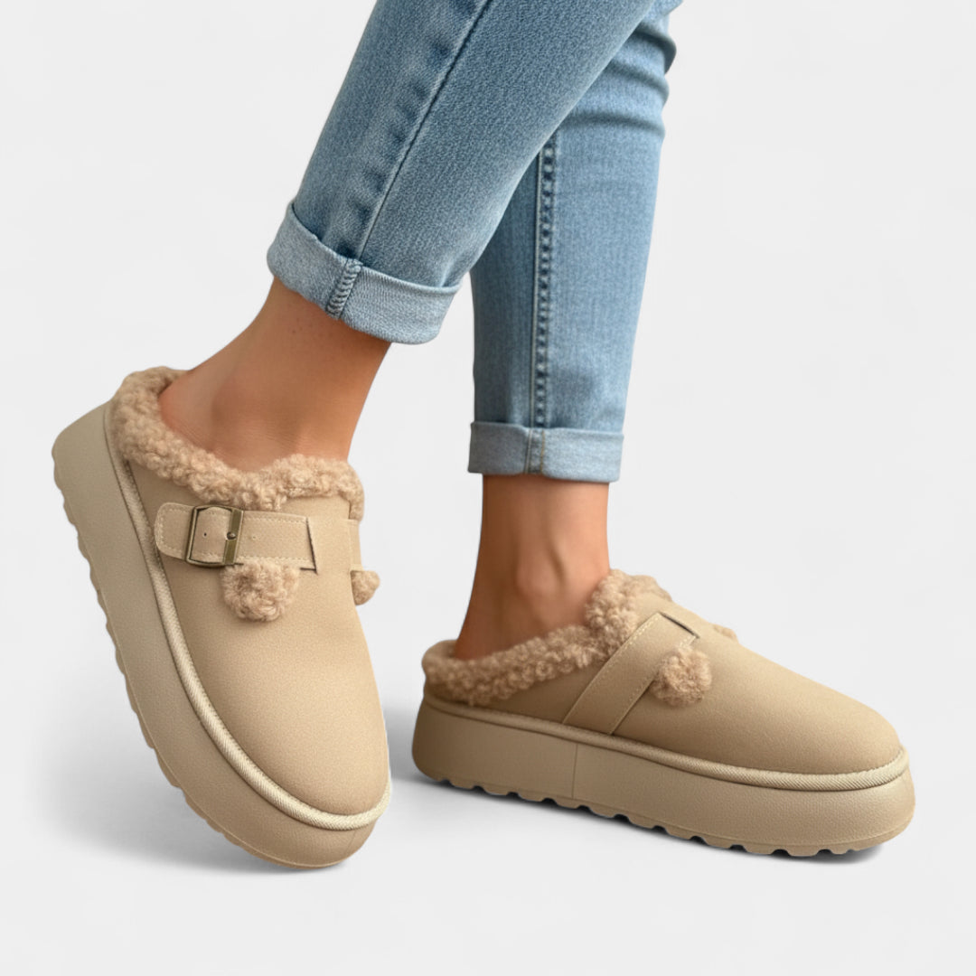 Gleame.-Sloffen-Gleame Damespantoffels - Warme pantoffels met gespsluiting en zachte voering