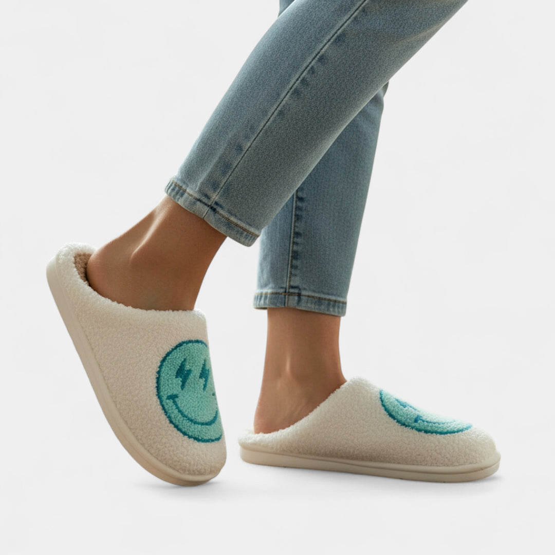 Gleame.-Sloffen-Gleame Damespantoffels - Warme pantoffels met bliksem smiley patroon