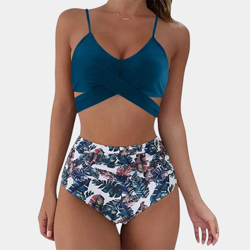 Gleame.-Swimwear-Gleame Badpak - Vrouwelijk tweedelig hoog taille badpak