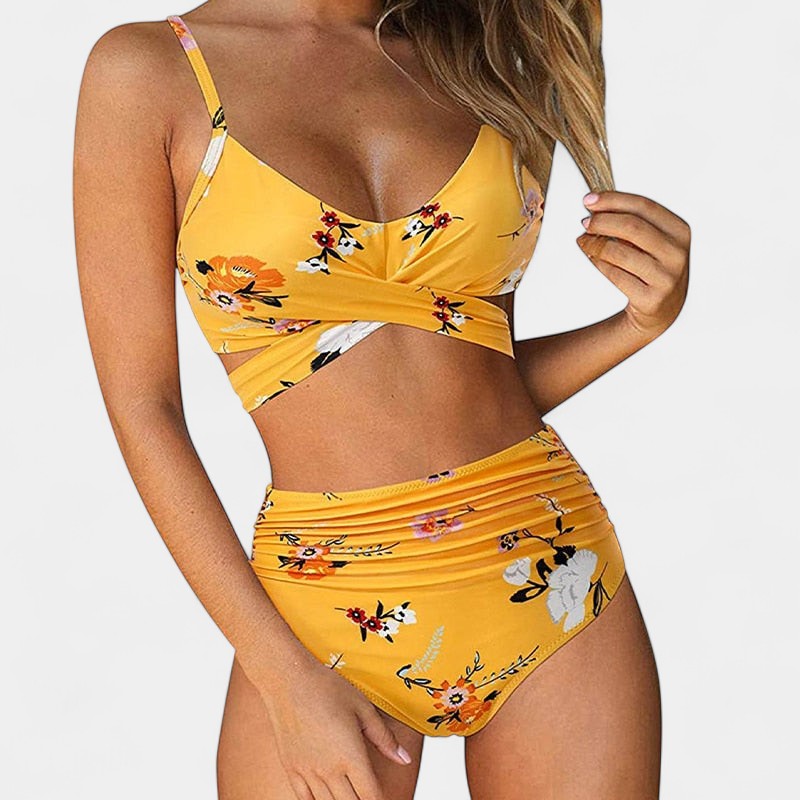 Gleame.-Swimwear-Gleame Badpak - Vrouwelijk tweedelig hoog taille badpak