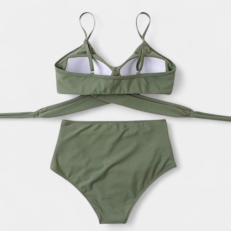 Gleame.-Swimwear-Gleame Badpak - Vrouwelijk tweedelig hoog taille badpak