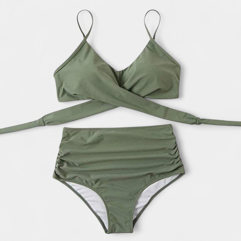 Gleame.-Swimwear-Gleame Badpak - Vrouwelijk tweedelig hoog taille badpak